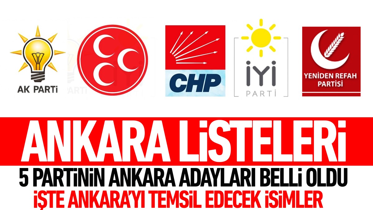 Ankara milletvekili adayları! PARTİ PARTİ TAM LİSTE