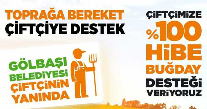 Gölbaşı Belediyesi'nden Yüzde 100 Hibeli Buğday Desteği